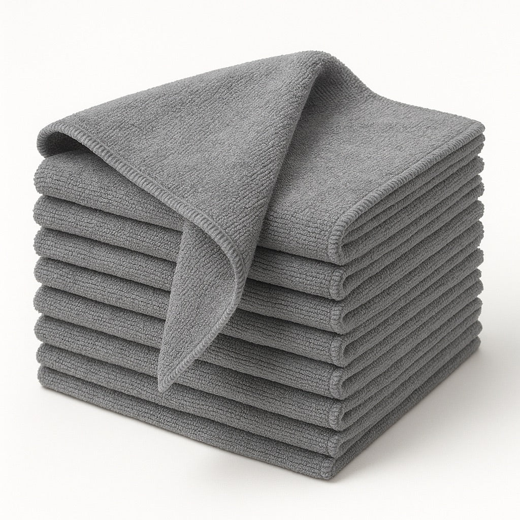 Dikke microvezeldoekjes 40x40 cm antraciet - absorberende badstof kwaliteit voor horeca en keuken - Beterkatoen