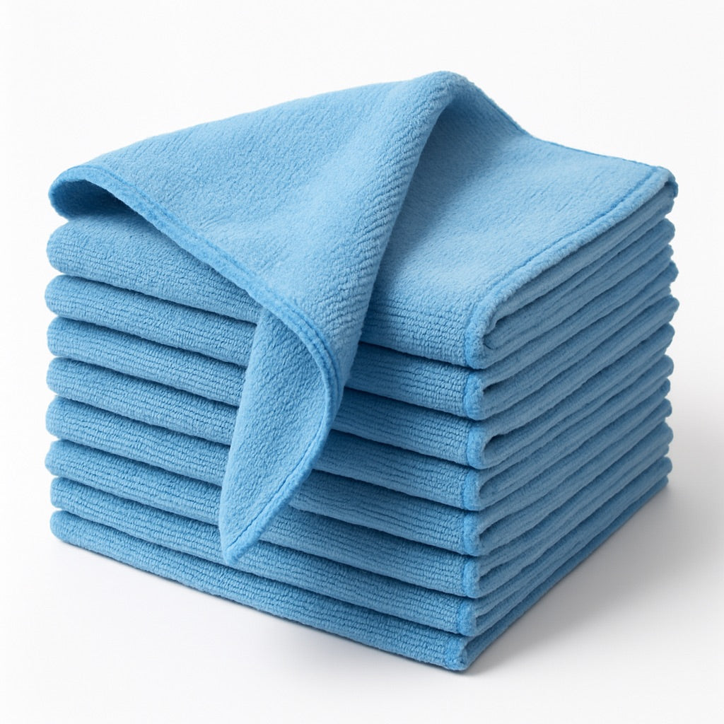 Dikke microvezeldoekjes 40x40 cm blauw - absorberende badstof kwaliteit voor horeca en keuken - Beterkatoen