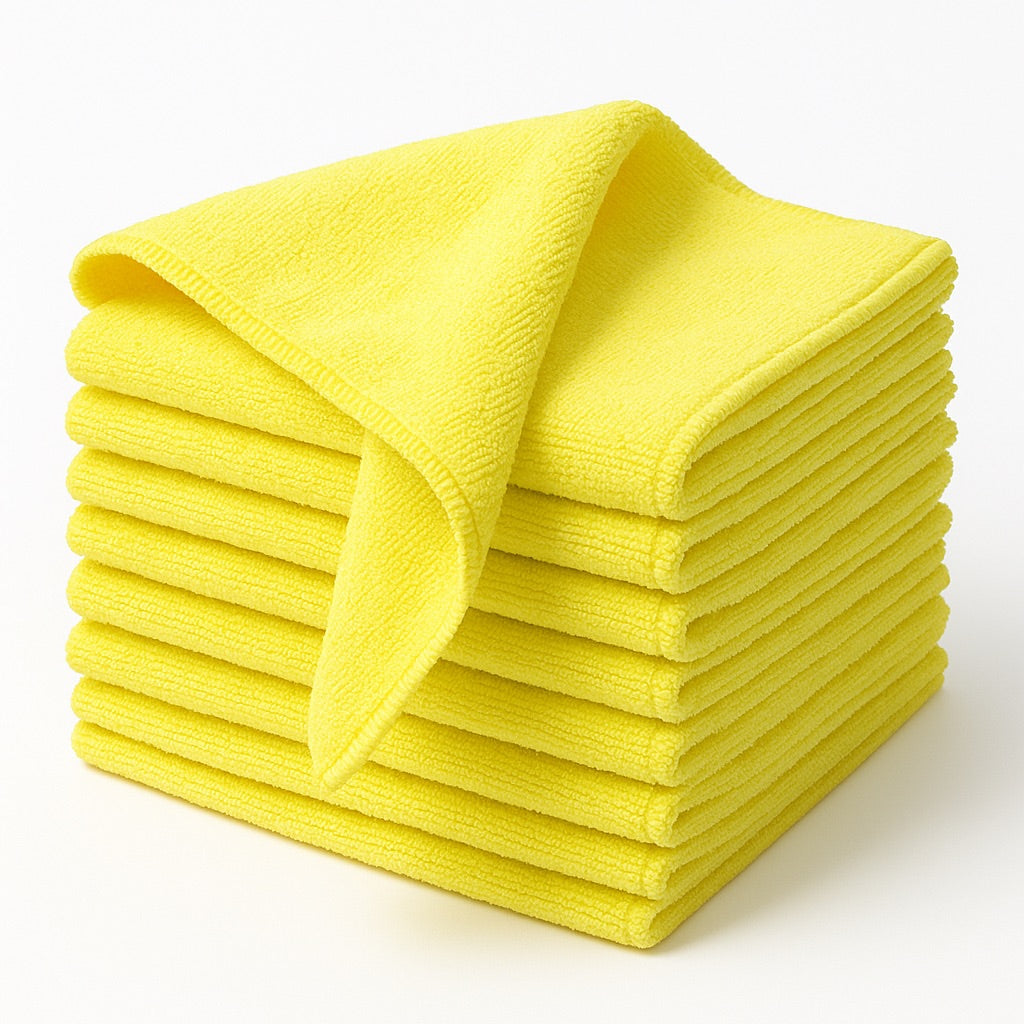 Dikke microvezeldoekjes 40x40 cm geel - absorberende badstof kwaliteit voor horeca en keuken - Beterkatoen