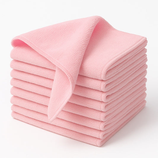 Dikke microvezeldoekjes 40x40 cm roze - absorberende badstof kwaliteit voor horeca en keuken - Beterkatoen