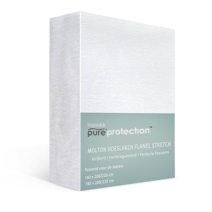 Flanellen molton hoeslaken 160x200 en 180x200 van stevig katoen - comfortabele winterstof die warm en ademend is - Beterkatoen