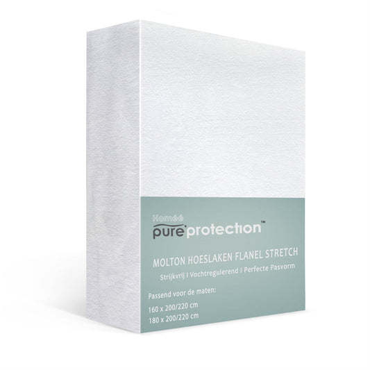 Flanellen molton hoeslaken 160x200 en 180x200 van stevig katoen - comfortabele winterstof die warm en ademend is - Beterkatoen