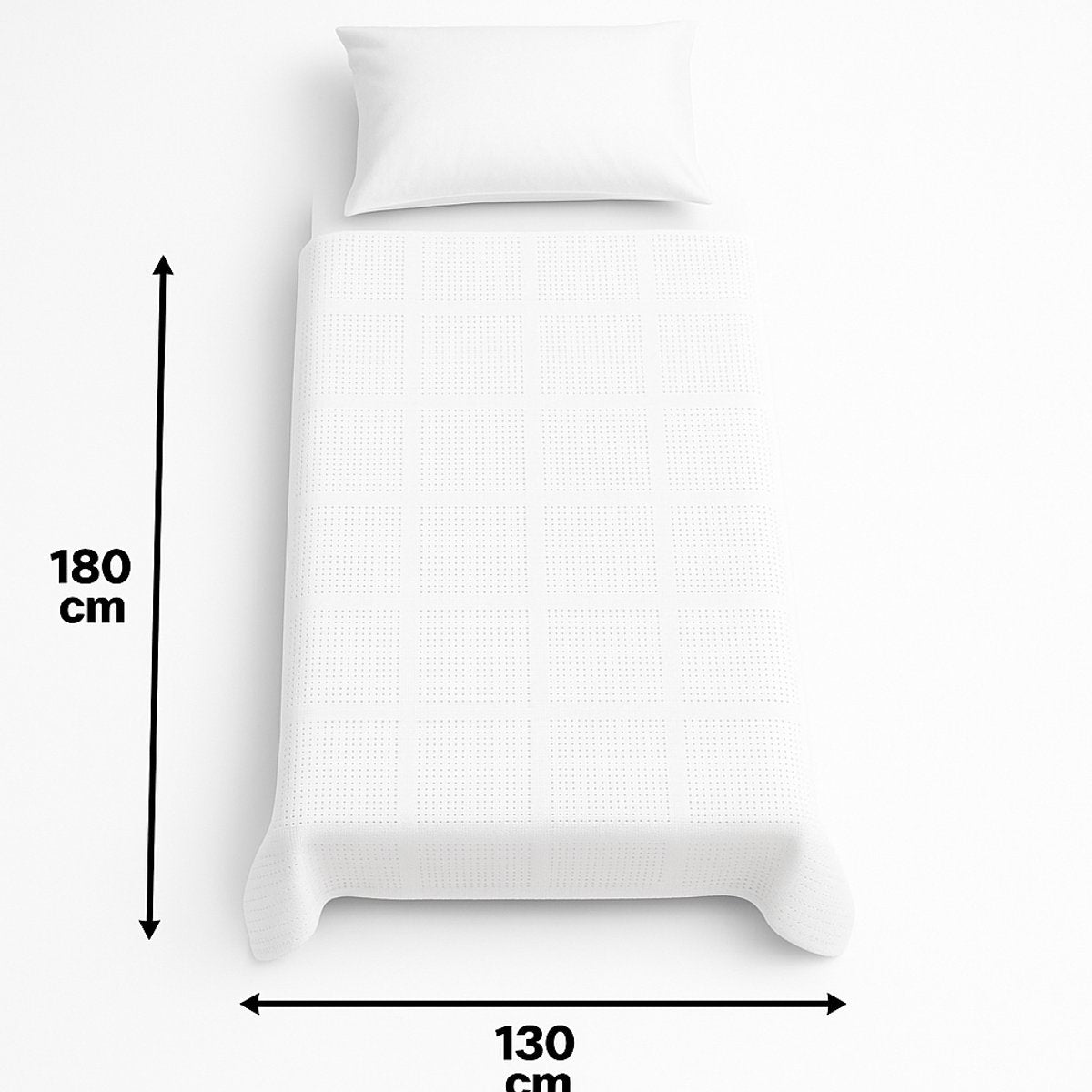 Afmetingen van katoenen plaid 130x180 wit - perfect formaat voor bank of voeteneind - Beterkatoen
