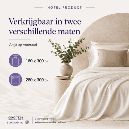 Laken 1-Persoons 180x300 - 100% Katoen Satijn - Wit