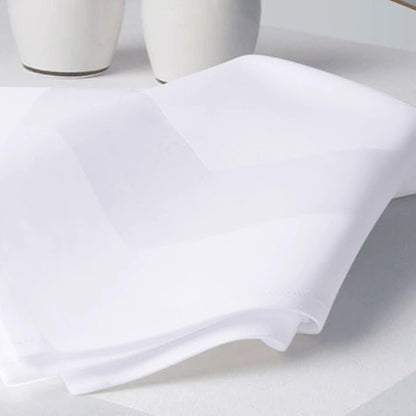 Servetten 50x50 cm - 100% Katoen - Damast met Satijnband - Wit