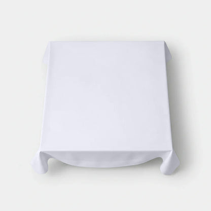 Tafelkleed 140x190 cm - 100% Katoen - Damast met Satijnband - Wit