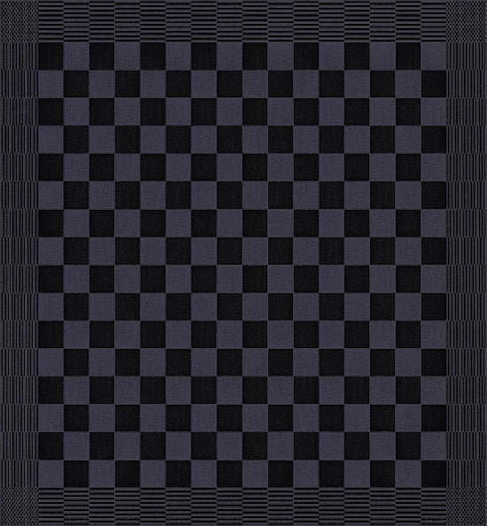 Antraciete theedoek met blokpatroon - stevige horeca kwaliteit van katoen -Beterkatoen