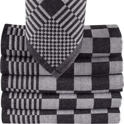 Set van 6 zwarte theedoeken - duurzame horeca kwaliteit van 100% katoen - Beterkatoen