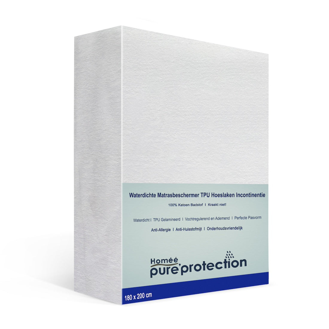 Waterdichte matrasbeschermer 180x200 van molton PU badstof - ademend, hygiënisch en duurzaam - Beterkatoen