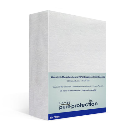 Waterdichte matrasbeschermer 90x200 van molton PU badstof - ademend, hygiënisch en duurzaam - Beterkatoen